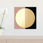 Mauve Blush Pink Black Striped Circles Art Gold Foil Prints<br><div class="desc">Beautiful contemporary black, mauve taupe dark pink, and real gold foil colored geometric stripes, circle and half circles pattern. Elegant, stylish, and eclectic minimalism design for the artistic interior designer, the artsy décor decorator, the popular hip trendsetter, the vintage retro art style, or the abstract digital geometric motif lover. Match...</div>