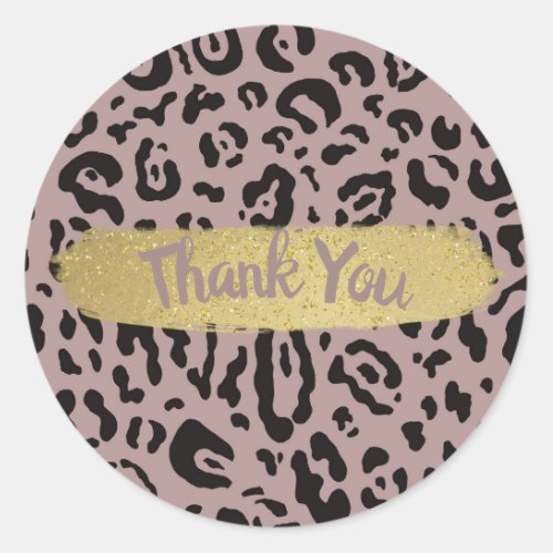 Mauve Blush Pink Cheetah Leopard Animal Party Classic Round Sticker