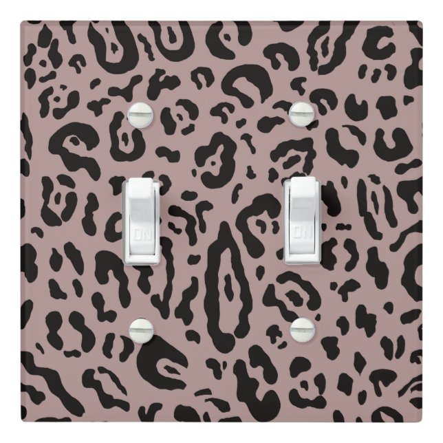 Mauve Blush Pink Cheetah Leopard Animal Print Light Switch Cover (In Situ)