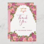 Mauve | Blush Pink Watercolor Floral Bat Mitzvah Thank You Card<br><div class="desc">Elegantly modern Bat Mitzvah "Thank You" design featuring varying shaded florals from blush pink to mauve watercolor colored botanicals on a white background. This floral design by Holiday Hearts Designs (rights reserved) is ready for you to personalize with your sweet girl's Bat Mitzvah thank you message. On back is a...</div>