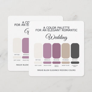 Mauve Blush Wedding Color Palette Card