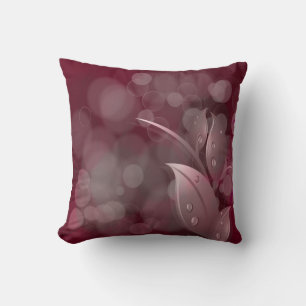 Mauve Bokeh Leaves American MoJo Throw Pillow