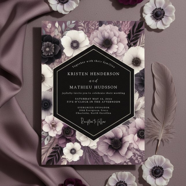 Mauve Botanical Opulent Wedding Invitation (Creator Uploaded)