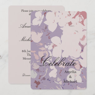 Mauve botanical Wedding Invitation