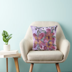 Mauve Burgundy And Gold Throw Pillow