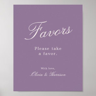 Mauve Calligraphy Wedding Favor Sign