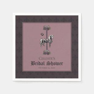 Mauve Carousel Skeleton Horse Napkins