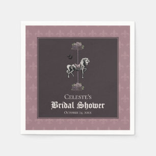 Mauve Carousel Skeleton Horse Napkins