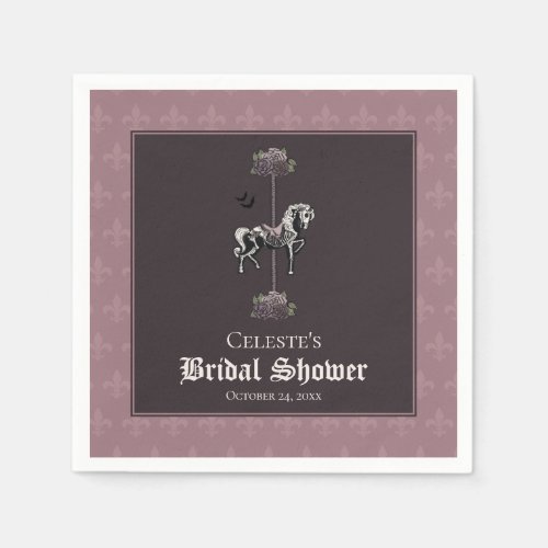 Mauve Carousel Skeleton Horse Napkins