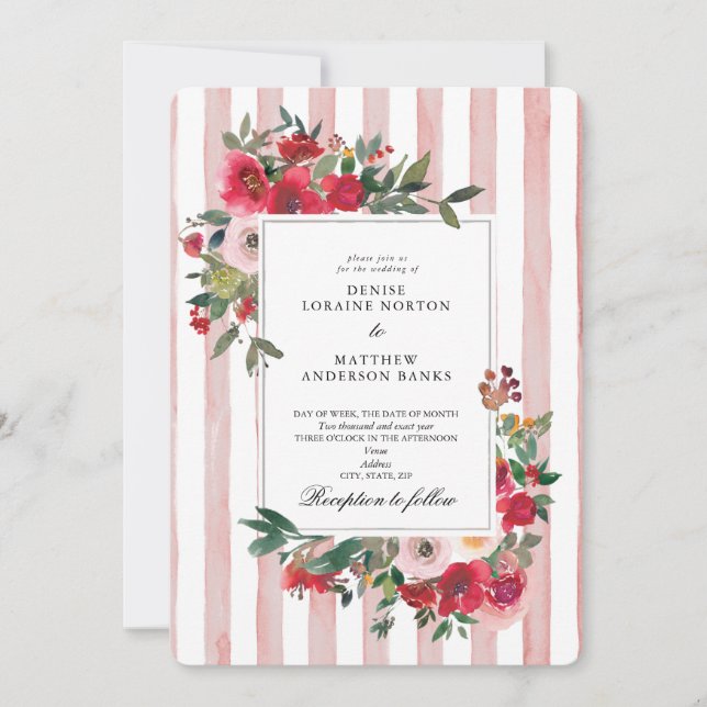 Mauve Chalk Wedding Invitation (Front)