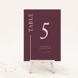 Mauve Clean Line Wedding Table Number