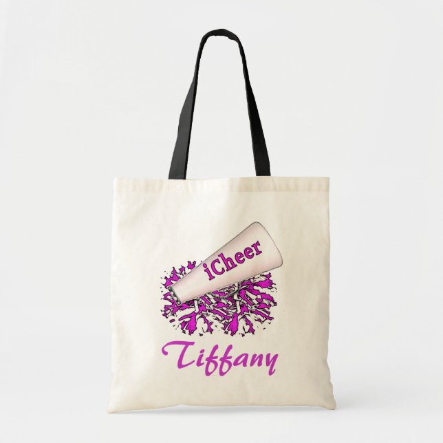 Mauve Custom Cheerleader Tote Bag (Front)