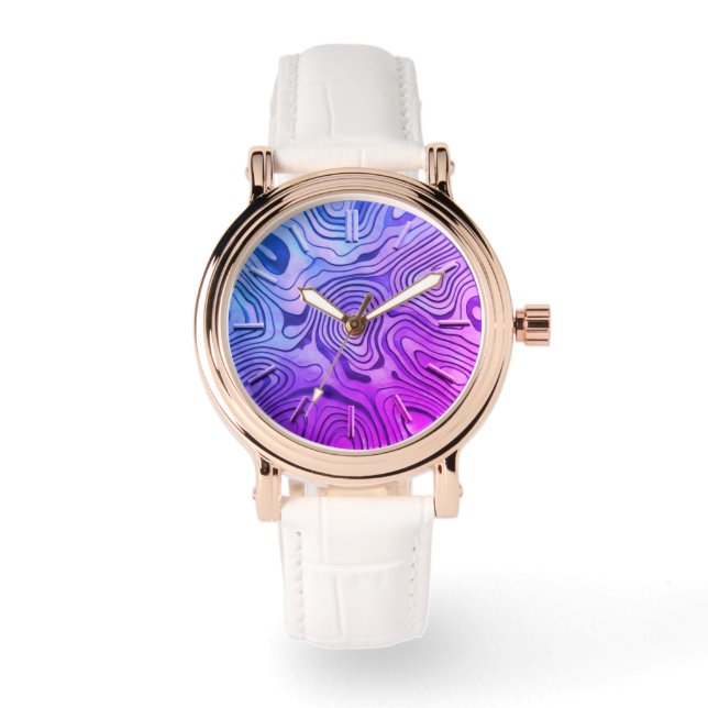 Mauve Design Dial Watch (Front)