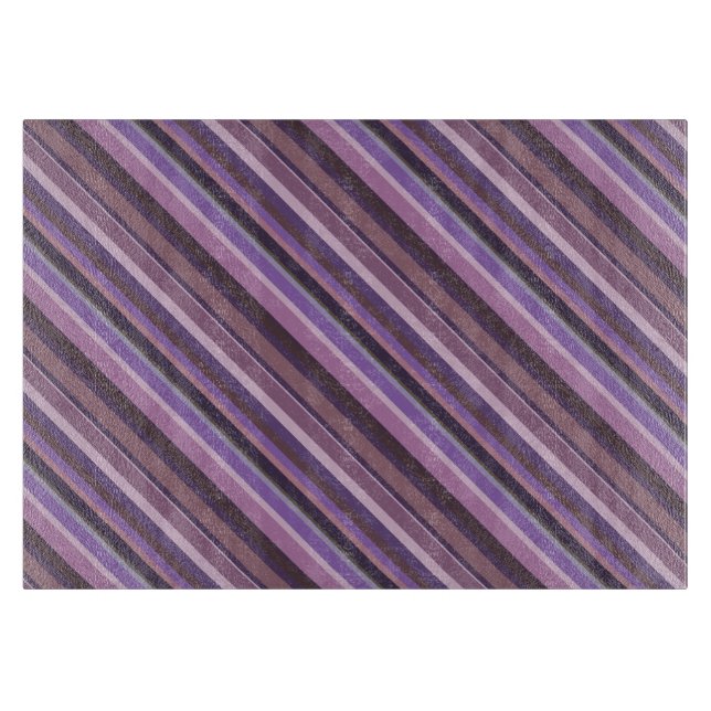 Mauve diagonal stripes cutting board (Front)
