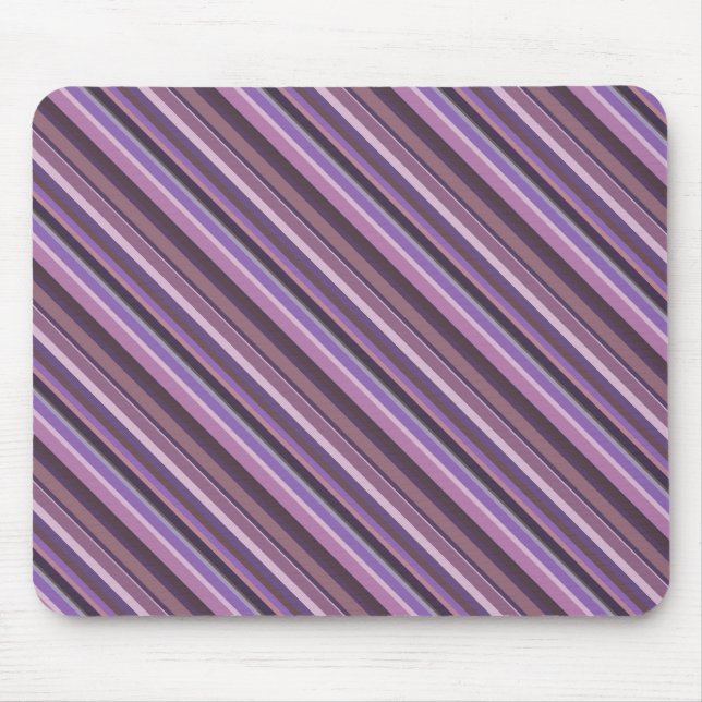 Mauve diagonal stripes mouse pad (Front)