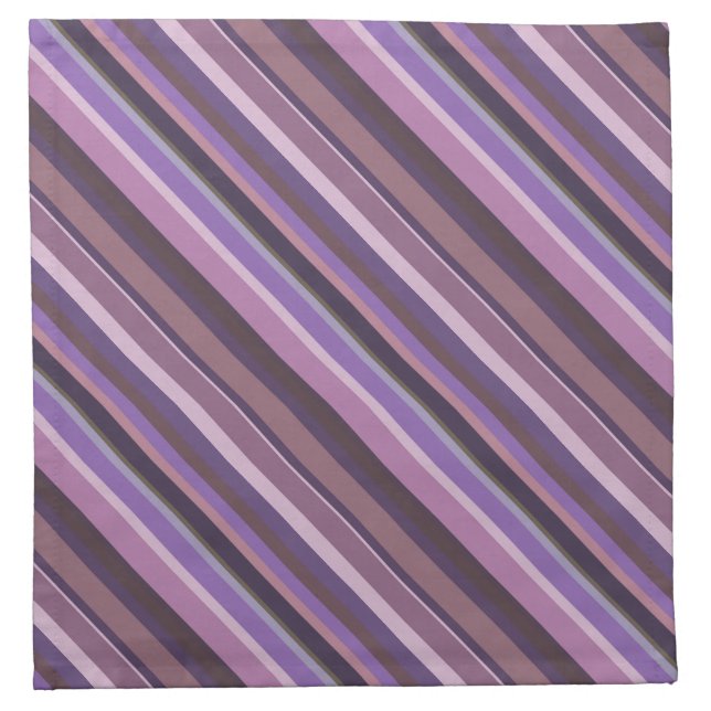 Mauve diagonal stripes napkin (Front)