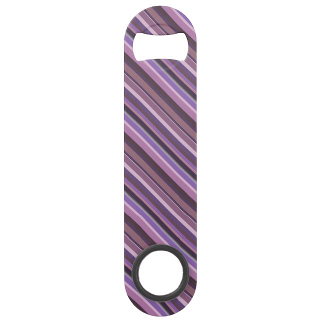Mauve diagonal stripes speed bottle opener (Front)