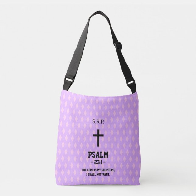 Mauve Diamonds Pattern Bible Verse Christian Crossbody Bag (Front)
