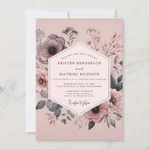 Mauve Duskbloom Wedding Invitation