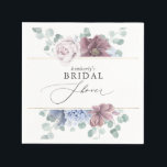 Mauve Dusty Blue Floral Baby Shower Bridal Shower Napkins<br><div class="desc">Mauve and dusty blue flowers napkins</div>