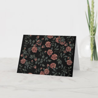 Mauve Dusty Floral Pattern Flowers Card