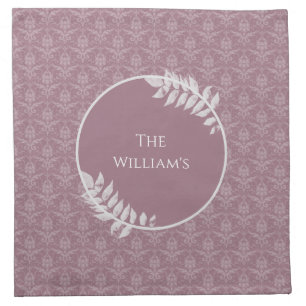 Mauve Elegant Damask Personalized Cloth Napkin