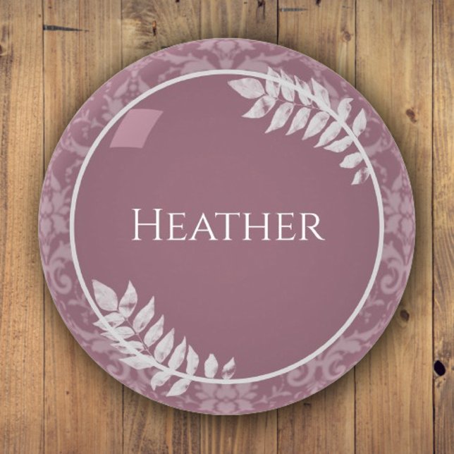 Mauve Elegant Damask Personalized Paperweight (Mauve Elegant Damask Personalized Paperweight)