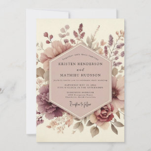 Mauve Ethereal Bloom Wedding Invitation