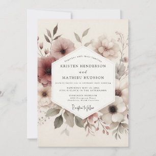 Mauve Ethereal Bloom Wedding Invitation