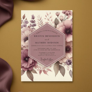 Mauve Ethereal Blossom Wedding Invitation
