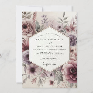 Mauve Ethereal Floral Wedding Invitation