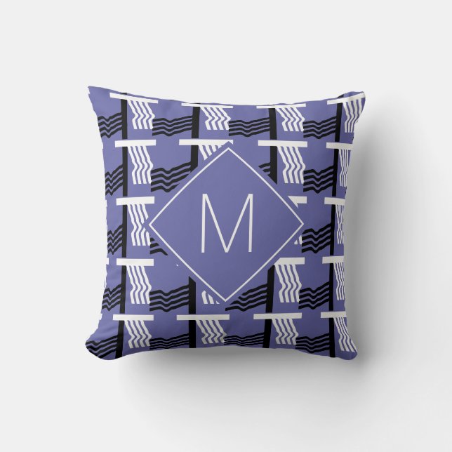 Mauve Ethnic Monogram Throw Pillow (Front)