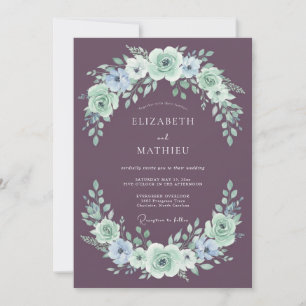 Mauve Exquisite Botanical Wedding Invitation