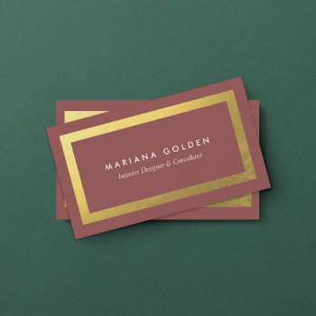 Mauve Faux Gold Business Card by beckynimoy at Zazzle