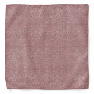 Mauve Fleur De Lis Damask Bandana