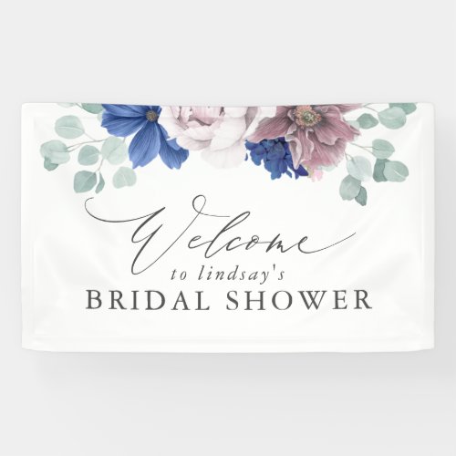Mauve Floral Bridal  Baby Shower Welcome Banner