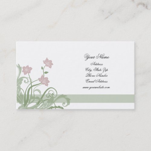 Mauve Floral Business Cards