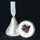 Mauve Floral Gothic Raven Wedding Monogram Hershey®'s Kisses®<br><div class="desc">Mauve floral gothic raven wedding monogram chocolate favors.</div>