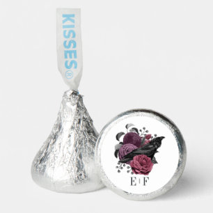 Mauve Floral Gothic Raven Wedding Monogram Hershey®'s Kisses®