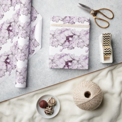 Mauve Floral Pattern Wrapping Paper
