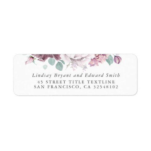 Mauve Floral Wedding Label