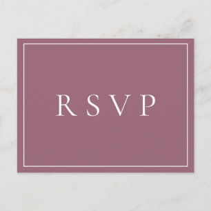 Mauve Floral Wedding RSVP Song Request Invitation Postcard