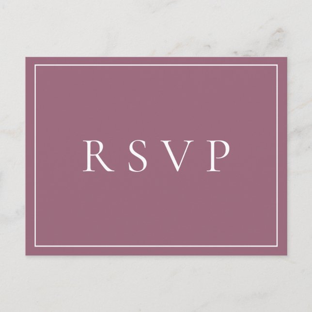 Mauve Floral Wedding RSVP Song Request Invitation Postcard (Front)