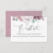 Mauve Floral Wedding Website Card at Zazzle