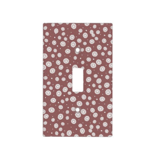 Mauve Flowered Light Switch Cover