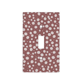 Mauve Flowered Light Switch Cover