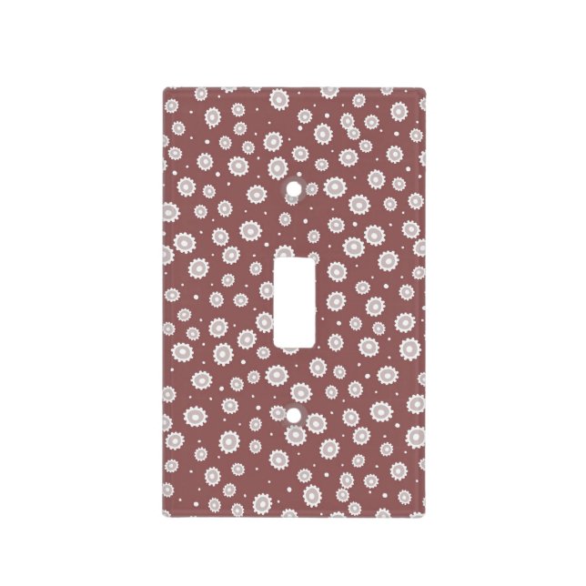 Mauve Flowered Light Switch Cover (Front)