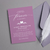 Mauve Forever In Our Hearts Baby Memorial Invitation