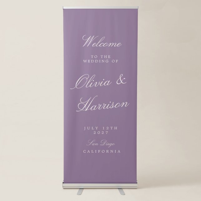 Mauve Garden Wedding Retractable Banner (Front)