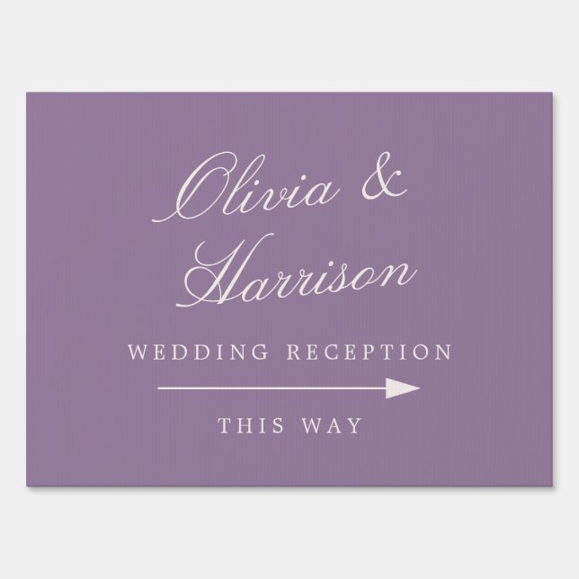 Mauve Garden Wedding Yard Sign (Front)